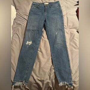 Madewell Distressed Blue Skinny Jeans